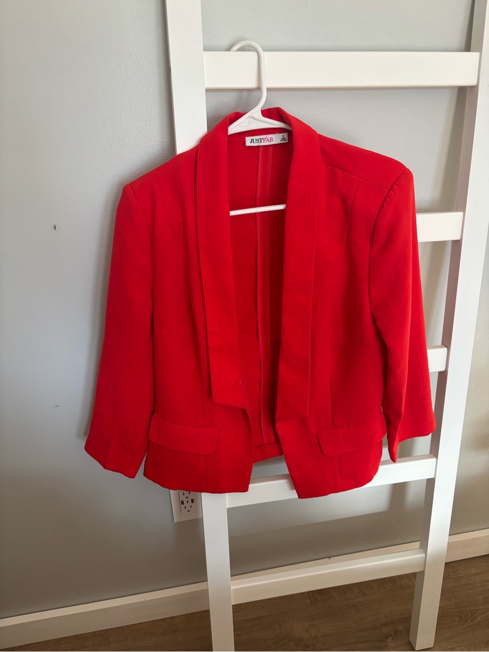 Just Fab Red Open-Front Women's Blazer Jacket